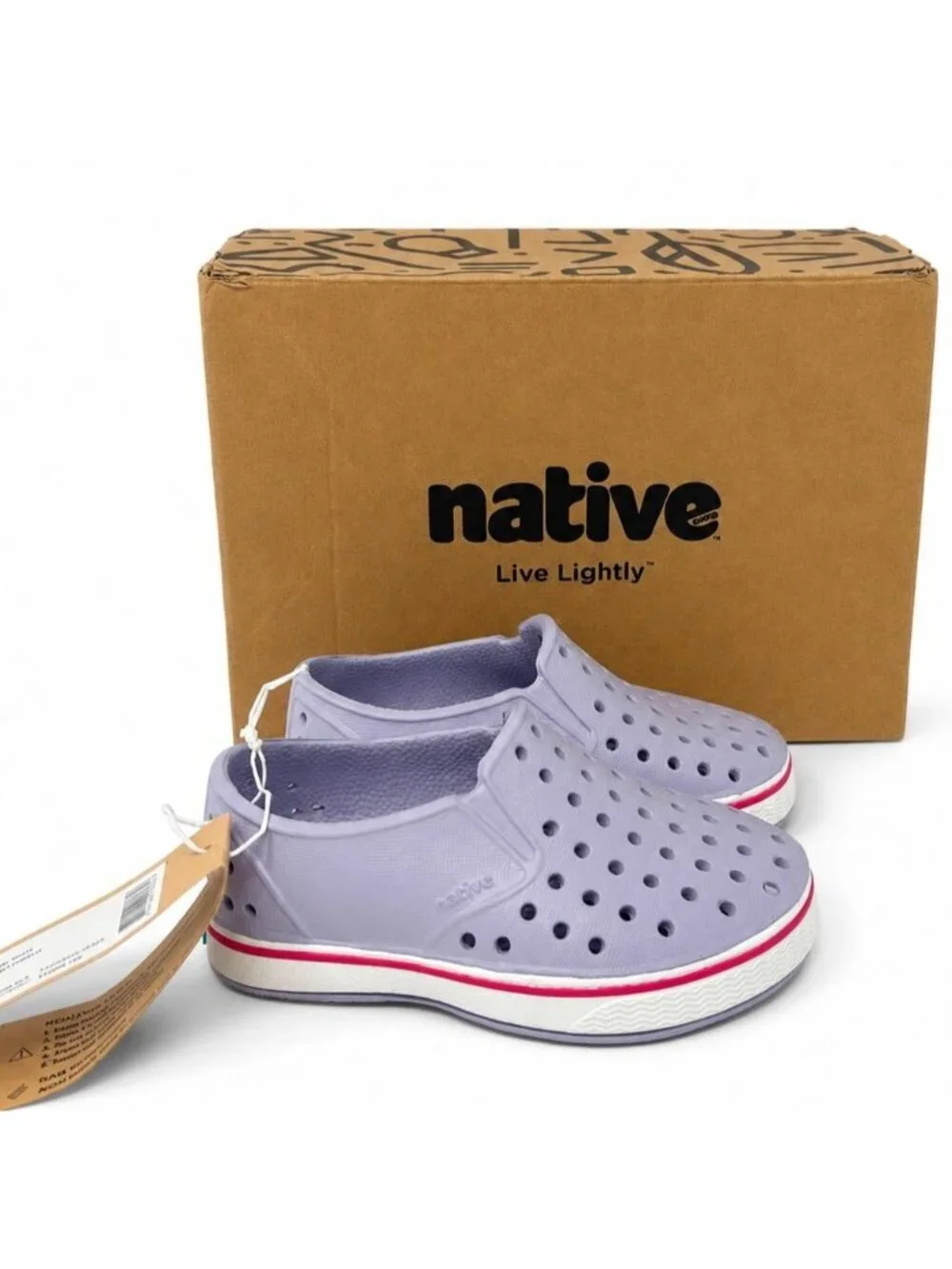 Native Shoes Miles Slip-On Future Purple Shell White Toddler C5 Lightweight EVA